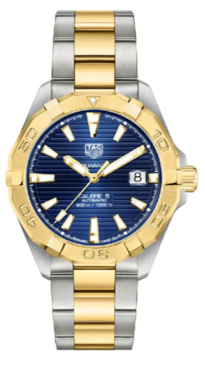 Tag Heuer Aquaracer Calibre 5 Blue Dial Two Tone Steel Strap Watch For Men Wbd2120 Bb0930