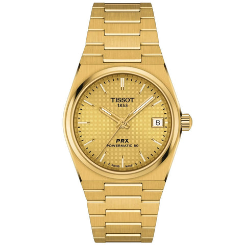 Tissot Prx Powermatic 80 Mens Gold Watch T137 207 33 021 00