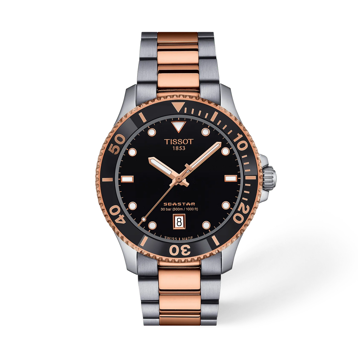 Tissot Seastar 1000 40mm Two-Tone Black Dial Quartz T120.410.22.051.01